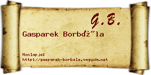 Gasparek Borbála névjegykártya